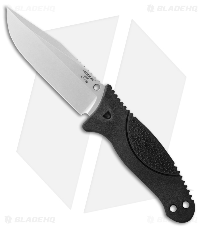 Hogue EX-F02 Clip Point Fixed Blade Black Polymer/Rubber (4.5" Stonewash) 35270