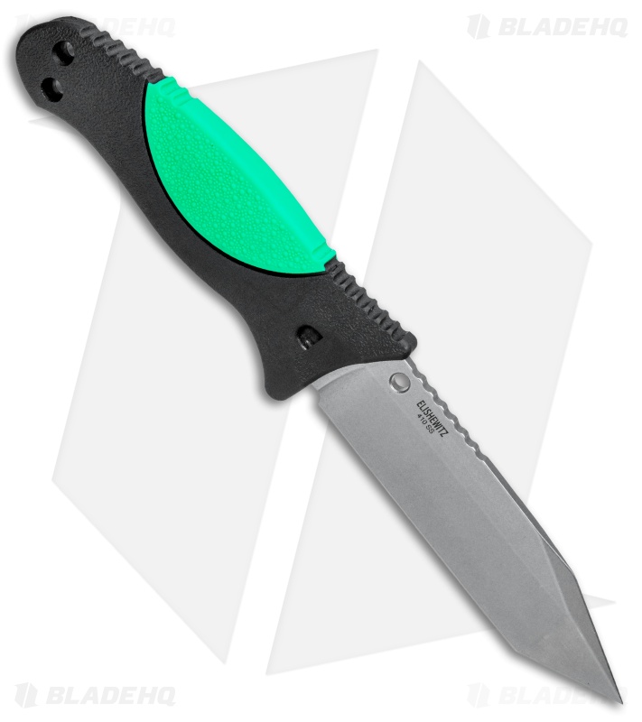 Hogue Knives EX-F02 Tanto Dive Knife Black/Green (4.5" Stonewash) 35265