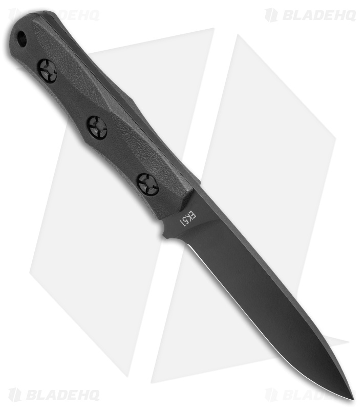 Ka-Bar John Ek Short Drop Point Fixed Blade Knife (4.1" Black) EK51
