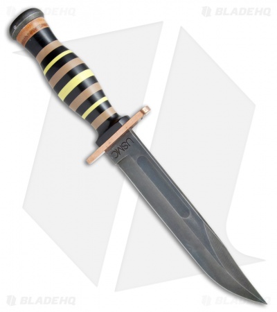 Ka-Bar Bowie Limited Edition PTK Fixed Blade Knife Stacked G-10 (7" Blued)