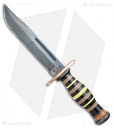 Ka-Bar Bowie Limited Edition PTK Fixed Blade Knife Stacked G-10 (7" Blued)