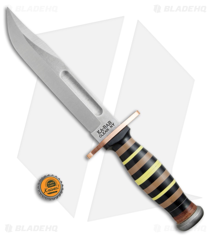 Ka-Bar Bowie Limited Edition PTK Fixed Blade Knife Stacked G-10 (7" Silver)