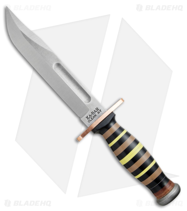 Ka-Bar Bowie Limited Edition PTK Fixed Blade Knife Stacked G-10 (7" Silver)
