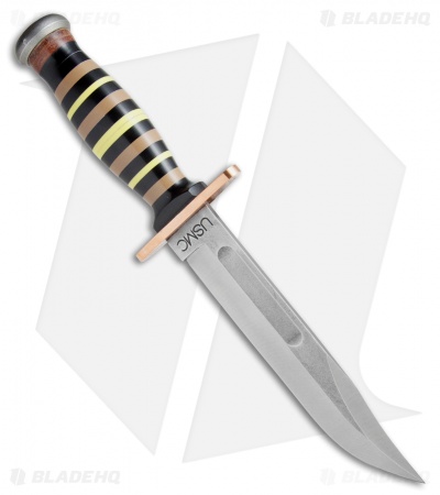 Ka-Bar Bowie Limited Edition PTK Fixed Blade Knife Stacked G-10 (7" Silver)