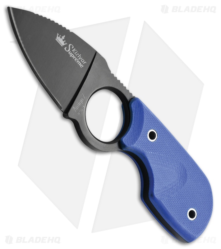 Kizlyar Supreme Knives Amigo Z D2 Fixed Blade Blue G-10 (2.75" Black) KK099