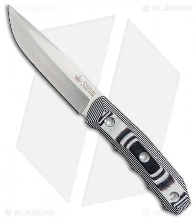 Kizlyar Supreme Echo Niolox Fixed Blade Knife White/Black G-10 (4.5" Satin) 