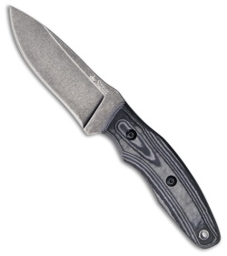 Kizlyar Supreme Urban Fixed Blade Gray/Black Micarta (3.75" Black Stonewash)