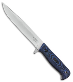 Kizlyar Supreme Intruder Fixed Blade Knife Blue/Black Micarta (6.25" Satin) 