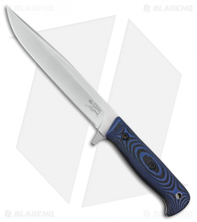Kizlyar Supreme Intruder Fixed Blade Knife Blue/Black Micarta (6.25" Satin) 