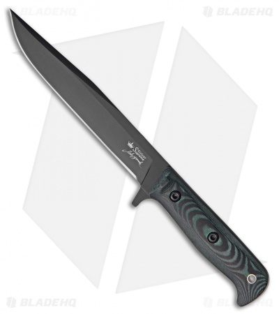 Kizlyar Supreme Intruder Fixed Blade Knife Green/Black Micarta (6.25" Black) 