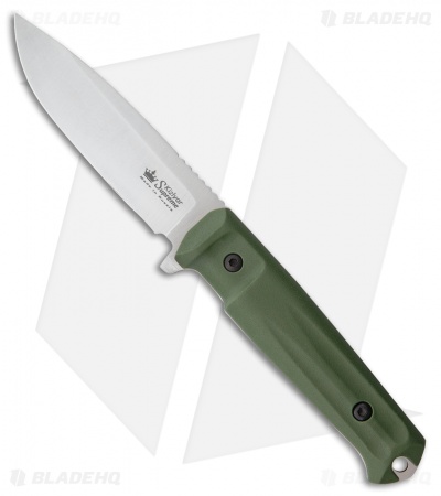Kizlyar Supreme Sturm AUS-8 Fixed Blade Knife OD Green G-10 (4.625" Satin) 