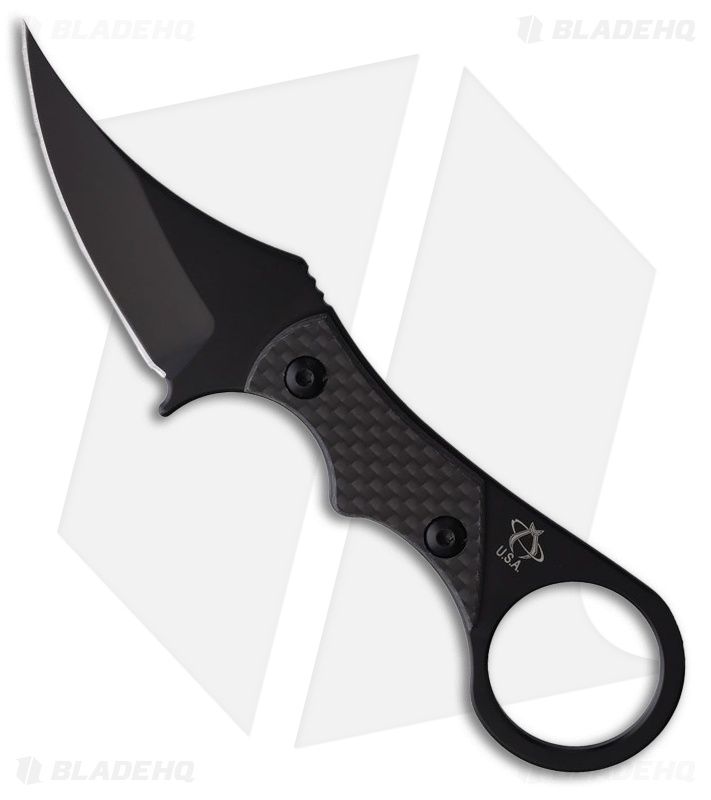 Mantis Sabot II Fixed Blade Karambit Knife Black Carbon Fiber (2.7" Black)
