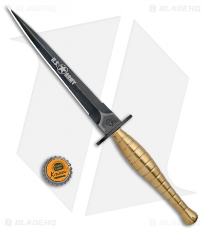 Medford FS Commando ARMY Dagger Fixed Blade Knife Brass (7" Black) 