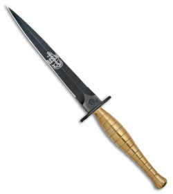 Medford FS Commando SEALS Dagger Fixed Blade Knife Brass (7" Black) 