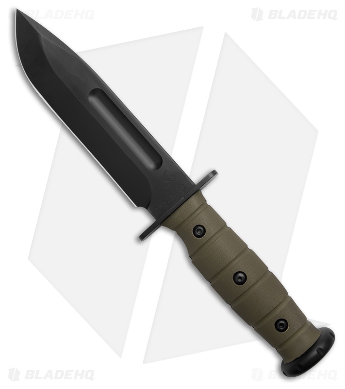Medford USMC Fighter OD Green G-10 (Black) - Blade HQ