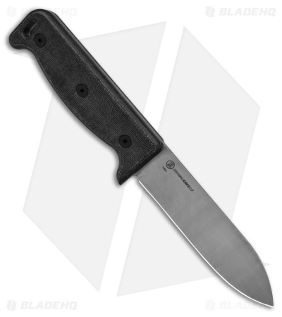 Ontario Black Bird Fixed Blade Knife Black Micarta w/ Sheath (5" Satin S35VN)