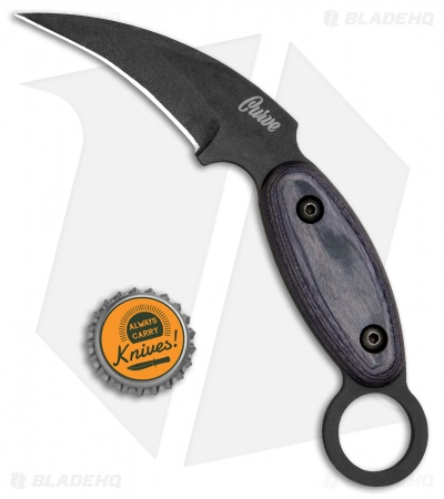 Ontario Curve Karambit Fixed Blade Knife Lam. Hardwood (3.8" Black) 8701 OKC