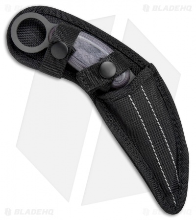 Ontario Curve Karambit Fixed Blade Knife Lam. Hardwood (3.8" Black) 8701 OKC