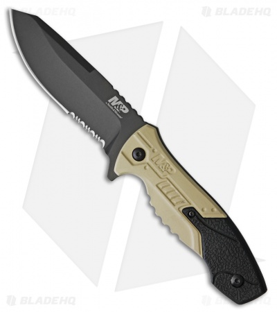 Smith & Wesson M&P Striker Fixed Blade Knife Black/Brown Aluminum (4" Black)