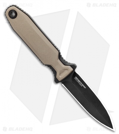 SOG Pentagon FX Covert Fixed Blade Knife Flat Dark Earth (3.5" Black)