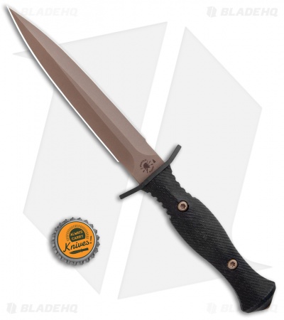 Spartan Blades Harsey Dagger Fixed Blade Knife Black G-10 (6" Dark Earth)
