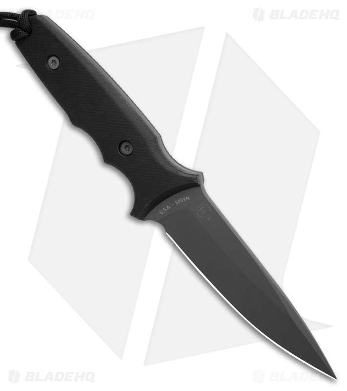 Spartan Blades Harsey TT Fixed Blade Knife Black Micarta (4.5" Black)