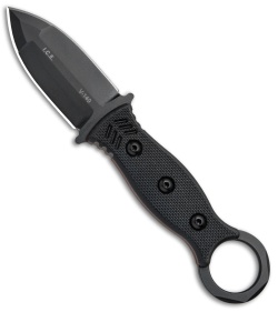 TOPS Knive I.C.E. Dagger Fixed Blade Neck Knife w/ Beta Loops (3&quot; Black) ICED-02 | 61782