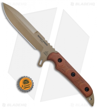 TOPS Knives Missile Strike Fixed Blade Knife Tan Canvas Micarta (6" Tan)