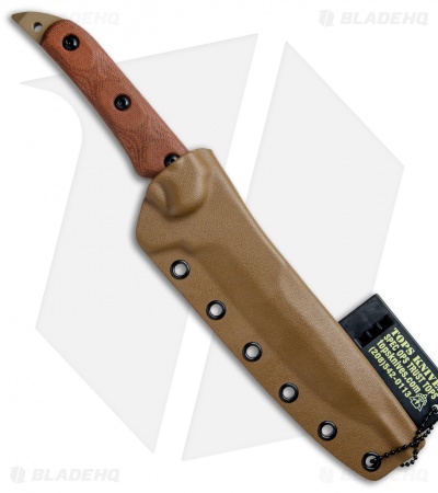 TOPS Knives Missile Strike Fixed Blade Knife Tan Canvas Micarta (6" Tan)