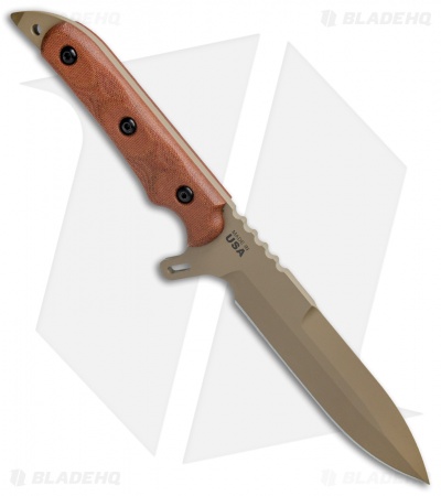 TOPS Knives Missile Strike Fixed Blade Knife Tan Canvas Micarta (6" Tan)