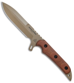 TOPS Knives Missile Strike Fixed Blade Knife Tan Canvas Micarta (6" Tan)