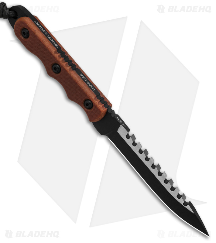 TOPS Knives Ranger Bootlegger 2 Fixed Blade Knife (5" Black Plain) RBL-02