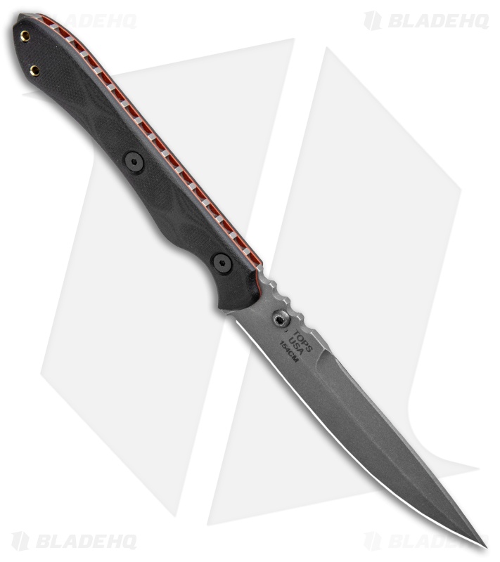TOPS Knives Rapid Strike D/E Fixed Blade Knife Black G-10 (4.1" Black SW)
