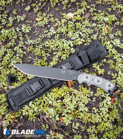 TOPS Knives Ron Hood Anaconda Black Micarta Fixed Blade Knife (9.5" Black)