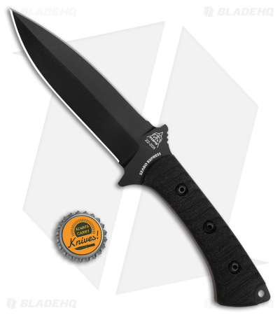 TOPS Knives Szabo Express D/E Fixed Blade Knife Black G-10 (5.6" Black) 