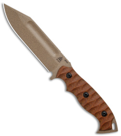 TOPS Knives M-PAT Fixed Blade Knife Tan Canvas Micarta (4.8" Coyote Tan 1095)