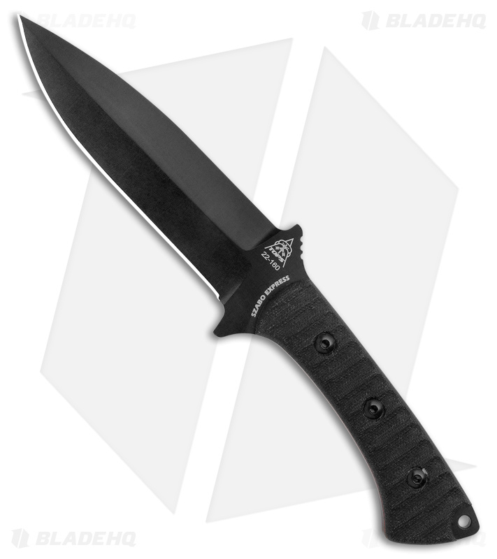 TOPS Knives Szabo Express S/E Fixed Blade Knife Black Micarta (5.6" Black) 