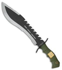 USMC Honor Fixed Blade Machete OD Green Rubber (11.5&quot; Two-Tone Serr) UC3011 | 73713