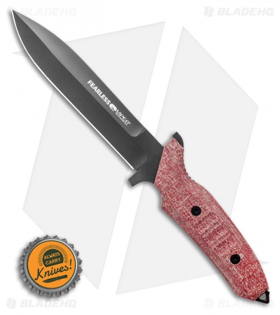 Viper Knives Fearless Fixed Blade Knife Red Micarta (6" Black)