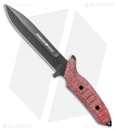 Viper Knives Fearless Fixed Blade Knife Red Micarta (6" Black)