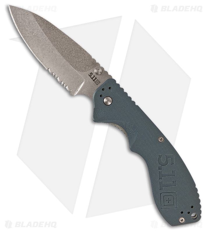 5.11 Tactical Courser 3.5 Liner Lock Knife Blue FRN (3.5" Stonewash Serr) 