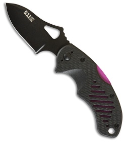 5.11 Tactical DTP Lock Back Knife Black/Purple FRN (2.85" Black) 