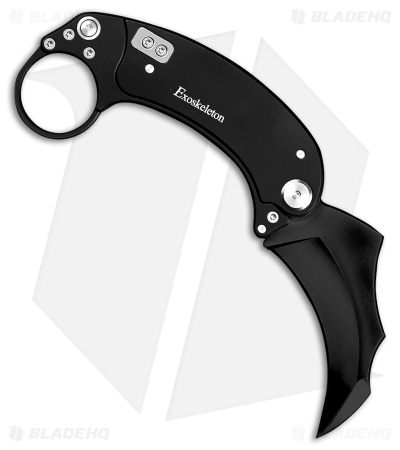 Exoskeleton Knives EVO-K Gravity Karambit Knife Black Aluminum (2.5" Black)