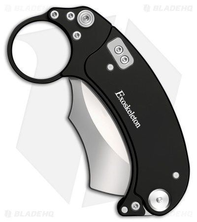 Exoskeleton Knives EVO-K Gravity Karambit Knife Black Aluminum (2.5" Satin)
