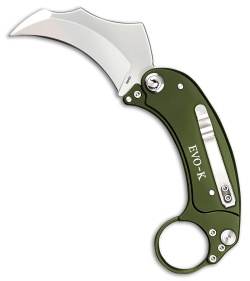 Exoskeleton Knives EVO-K Gravity Karambit Knife Deep Green Aluminum (2.5" Satin)