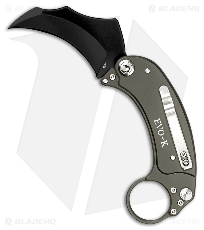 Exoskeleton Knives EVO-K Gravity Karambit Knife Gray Aluminum (2.5" Black)