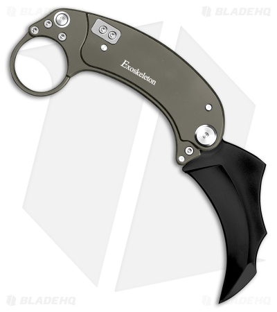 Exoskeleton Knives EVO-K Gravity Karambit Knife Gray Aluminum (2.5" Black)