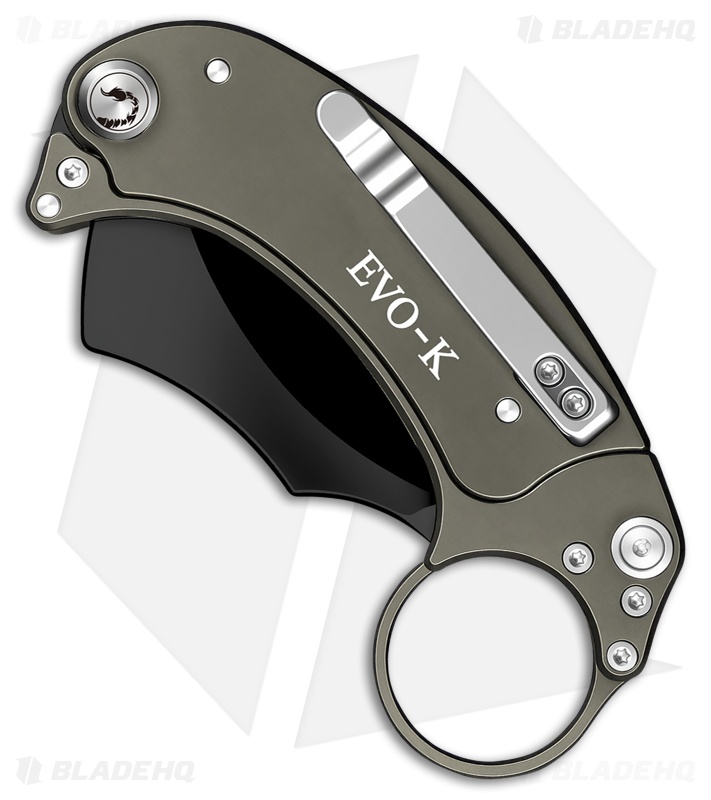 Exoskeleton Knives EVO-K Gravity Karambit Knife Gray Aluminum (2.5" Black)
