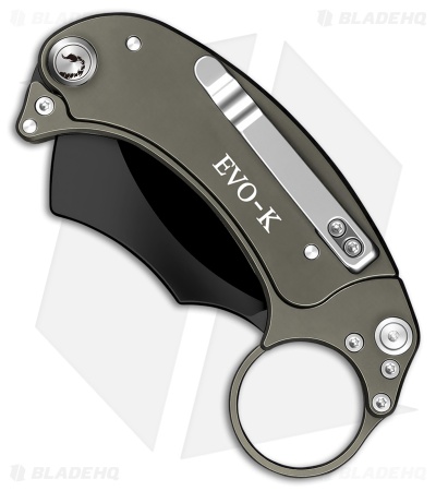 Exoskeleton Knives EVO-K Gravity Karambit Knife Gray Aluminum (2.5" Black)