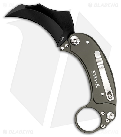 Exoskeleton Knives EVO-K Gravity Karambit Knife Gray Aluminum (2.5" Black)